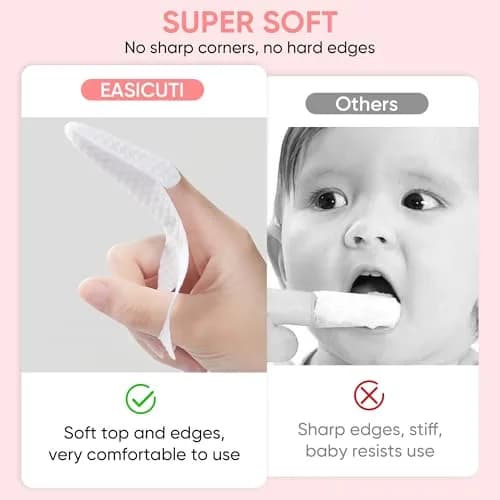EASICUTI Baby Finger Toothbrush 40Pcs | Soft 3D Pearl Cotton Wipes for Infant Oral Care thumbnail 2