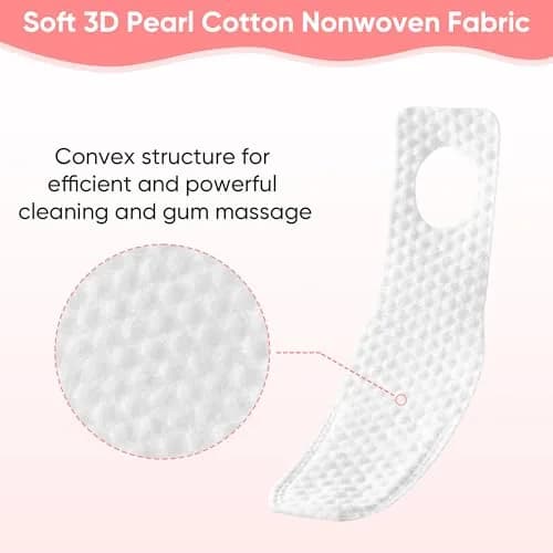 EASICUTI Baby Finger Toothbrush 40Pcs | Soft 3D Pearl Cotton Wipes for Infant Oral Care thumbnail 3