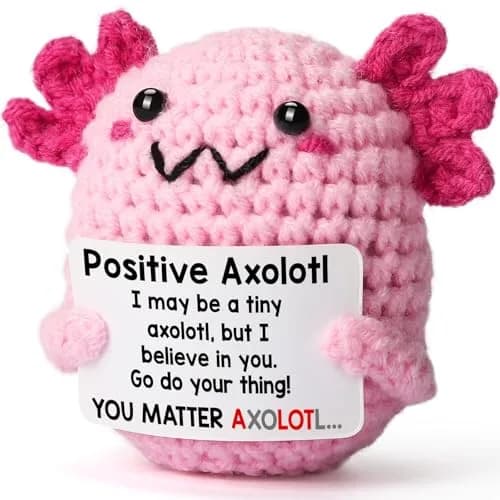 WEYON Pink Axolotl Crochet Plush Toy, 2-Inch Emotional Support Keepsake for Granddaughters, Ages 3+ — Teen Girls