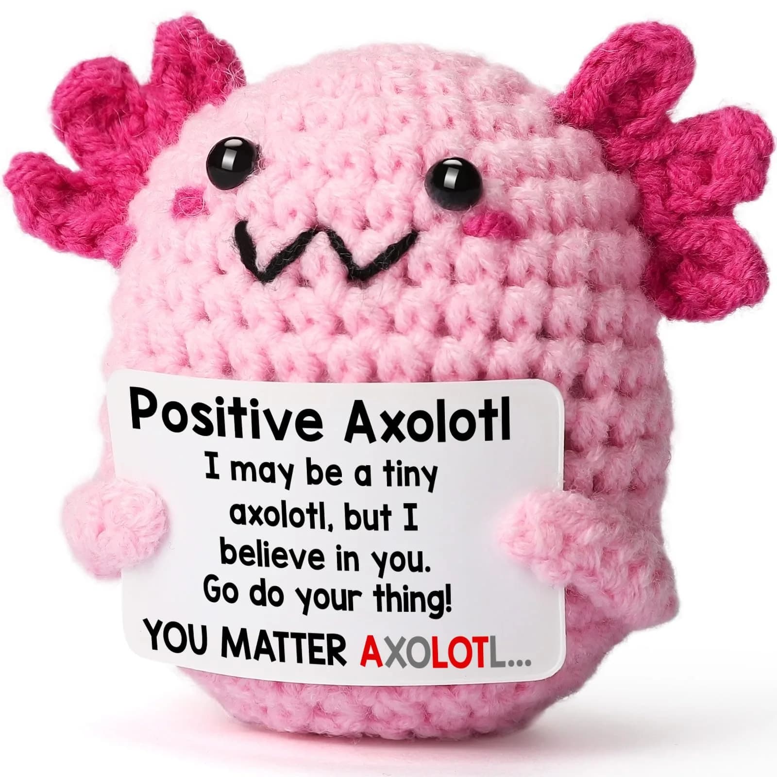 WEYON Pink Axolotl Crochet Plush Toy for Teen Girls - Adorable 2-Inch Emotional Support Keepsake - main product image