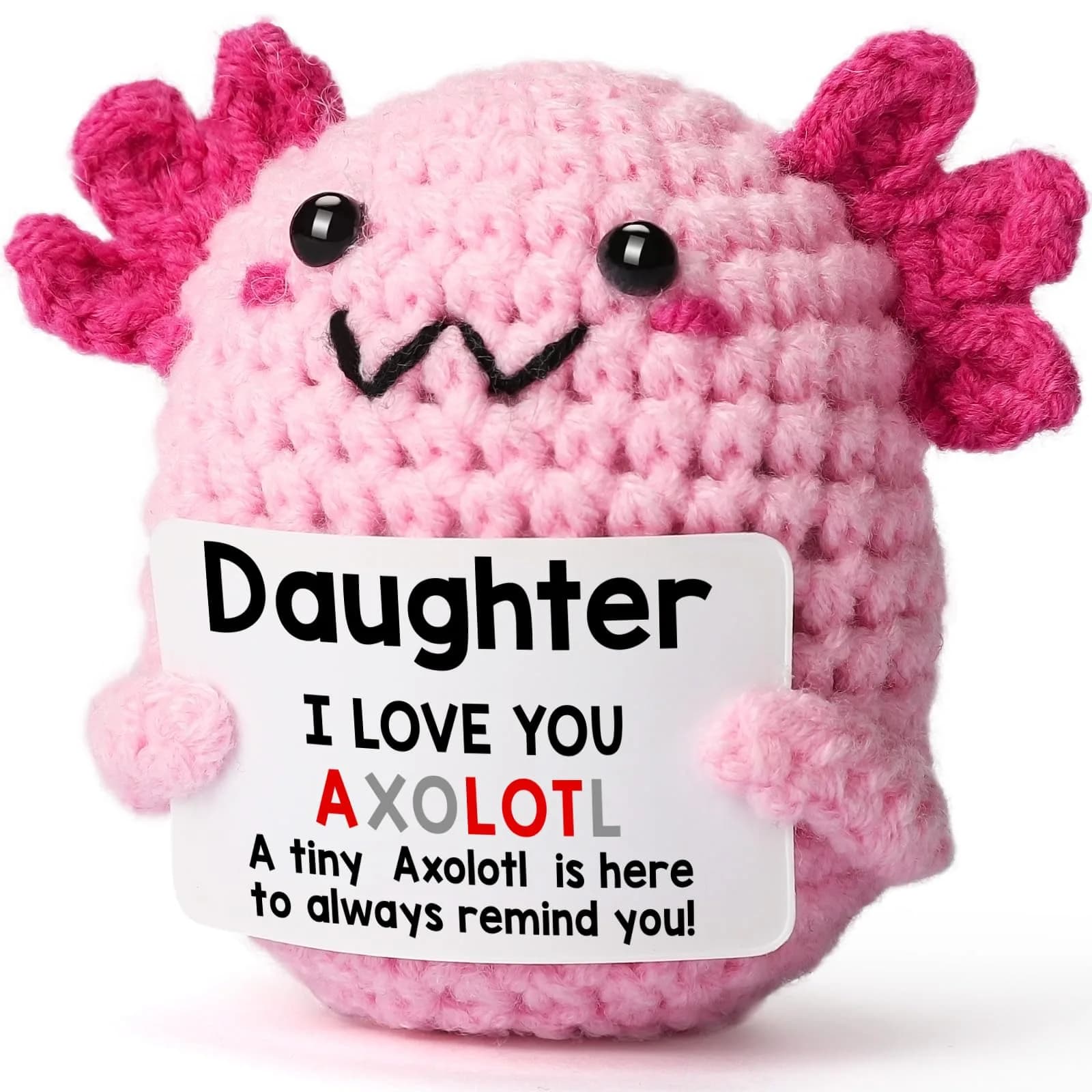 WEYON Handmade Crochet Wolf Plush Gift for Dad | 2-3 inches (5-7.6 cm) — Daughter