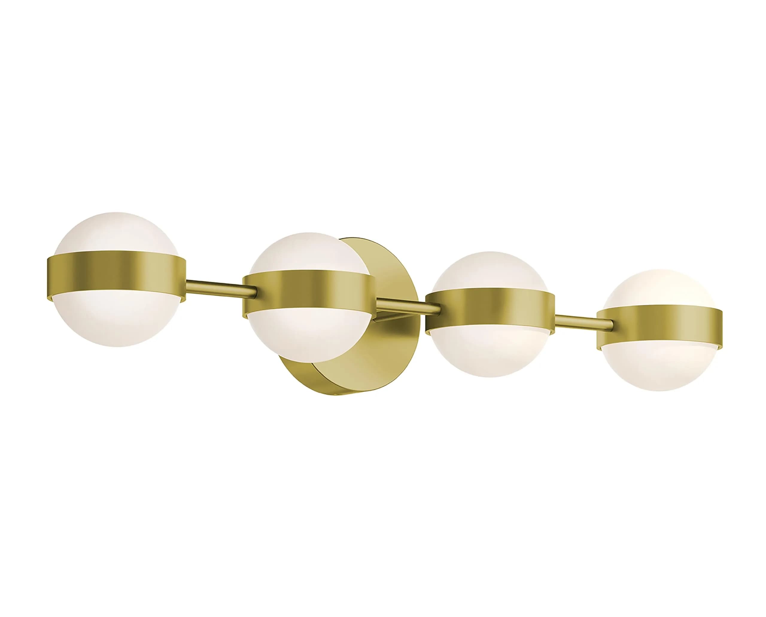 AFX Verona 30'' LED Vanity Light | White Acrylic Shade & Satin Brass Finish, Modern Bathroom Fixture — Brass