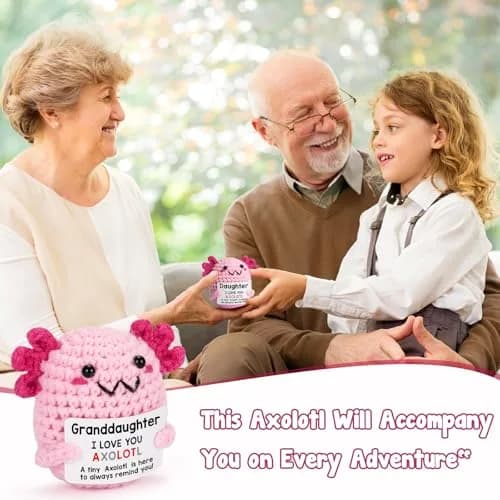 WEYON Crochet Axolotl Plush Toy 2.5in (6.35cm) | Handmade Gift for Granddaughter from Grandma Grandpa thumbnail 5
