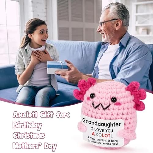 WEYON Crochet Axolotl Plush Toy 2.5in (6.35cm) | Handmade Gift for Granddaughter from Grandma Grandpa thumbnail 6