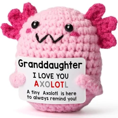 WEYON Crochet Axolotl Plush Toy 2.5in (6.35cm) | Handmade Gift for Granddaughter from Grandma Grandpa thumbnail 1