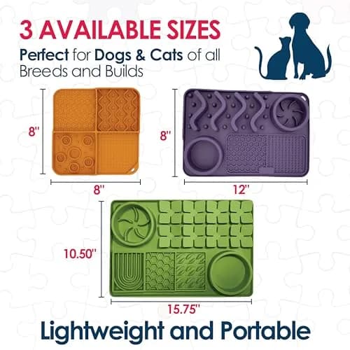 Palz&Co Paw Puzzle 2-in-1 Slow Feeder & Lick Mat for Dogs and Cats | Dishwasher Safe Silicone, Medium 12"x8", Purple thumbnail 4