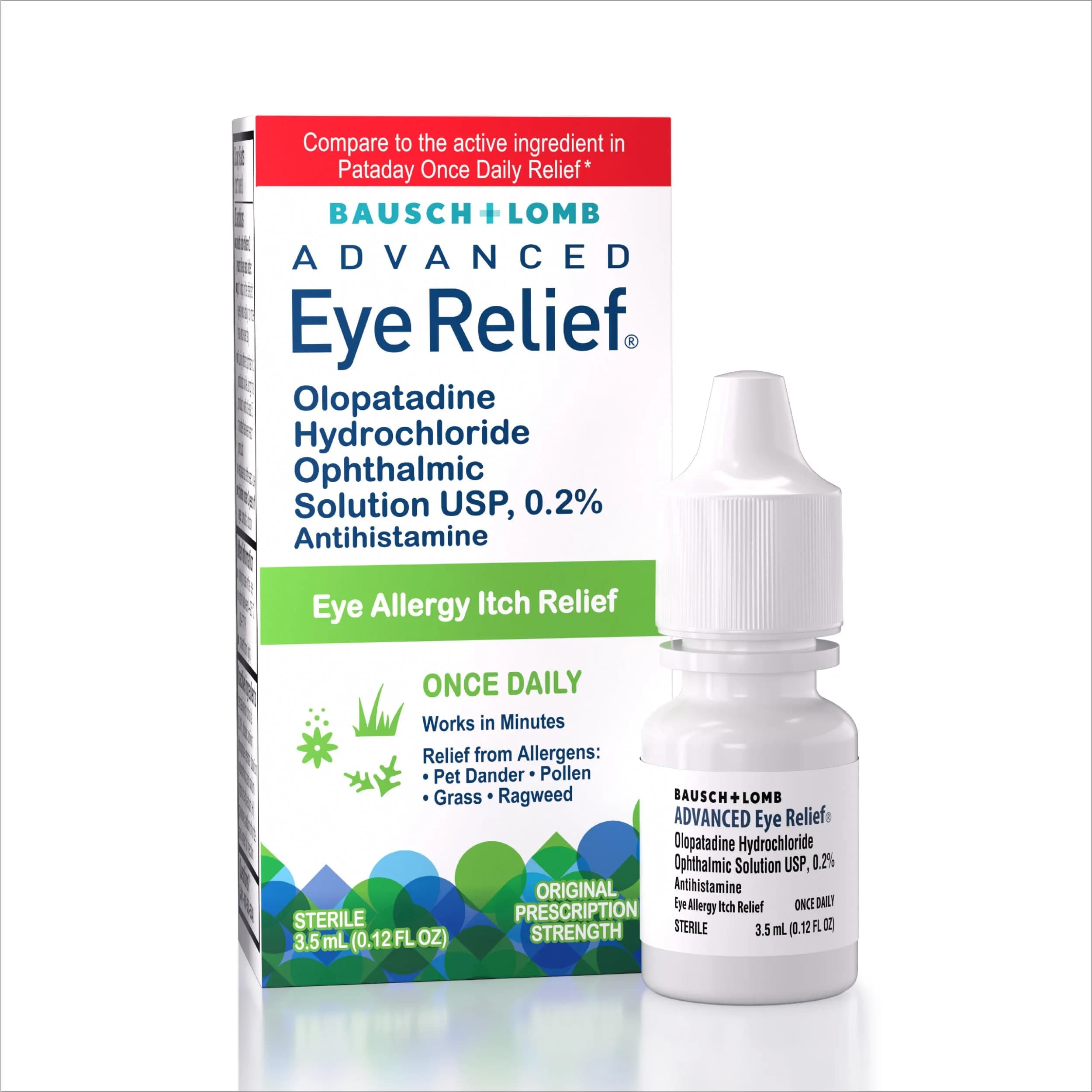 Bausch + Lomb Advanced Eye Relief Eye Drops, 0.12 Fl Oz | Allergy Itch Relief for Eyes