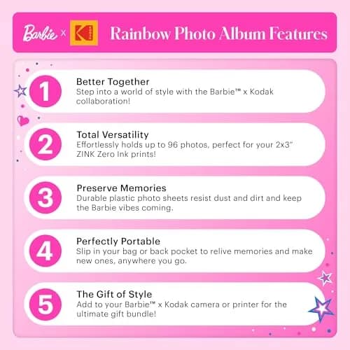 KODAK Barbie 96-pocket Photo Album for Barbie Instant 2x3” ZINK Photo Paper | Durable, Portable & Stylish thumbnail 4
