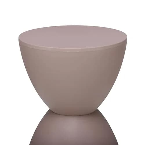 Euro Style Sallie Indoor/Outdoor Stool or End Table | Modern Hourglass Accent | UV-Protected Plastic Taupe thumbnail 4