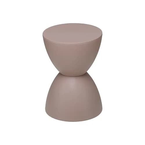 Euro Style Sallie Indoor/Outdoor Stool or End Table | Modern Hourglass Accent | UV-Protected Plastic Taupe thumbnail 3