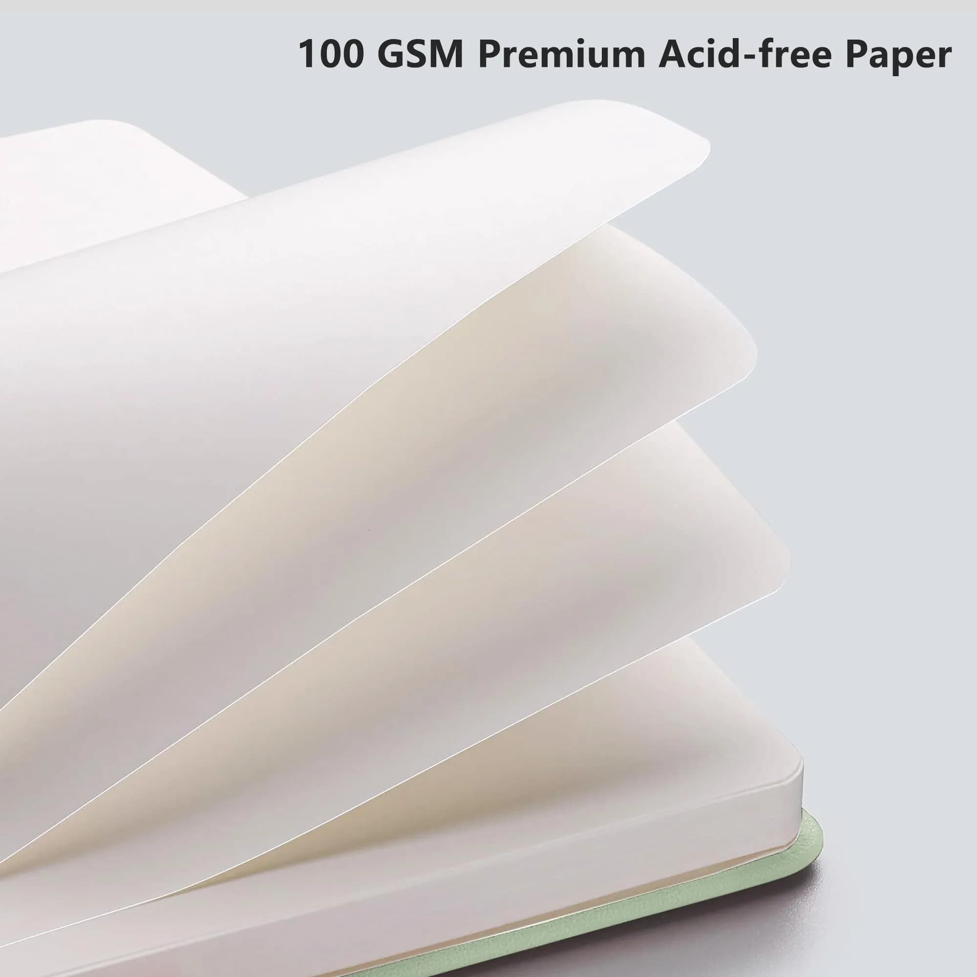 RETTACY Blank Journal Notebook A5 (5.7'' x 8.3'') 192 Pages Light Green | Acid-Free Paper Notebook for Professionals - view 3