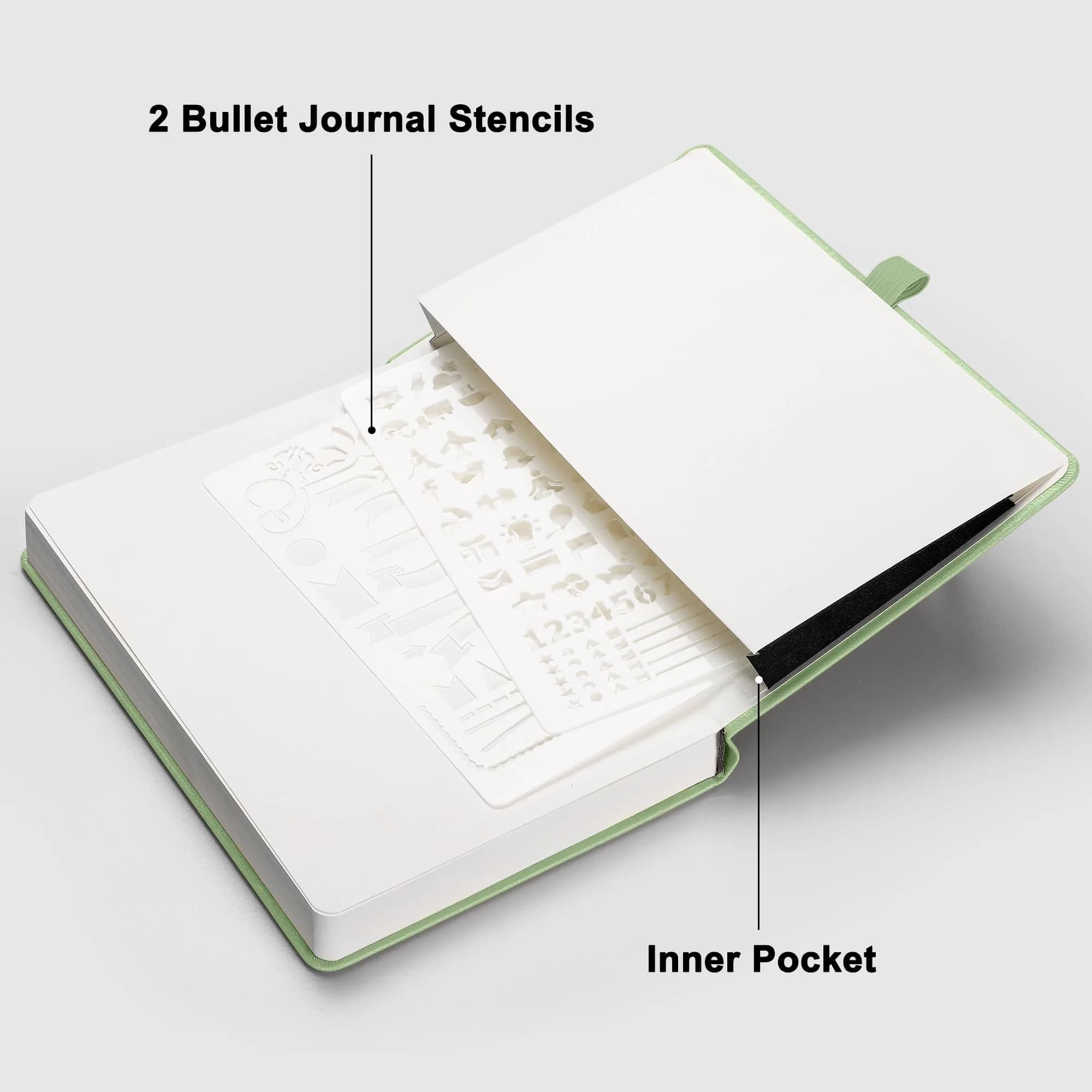 RETTACY Blank Journal Notebook A5 (5.7'' x 8.3'') 192 Pages Light Green | Acid-Free Paper Notebook for Professionals - view 7