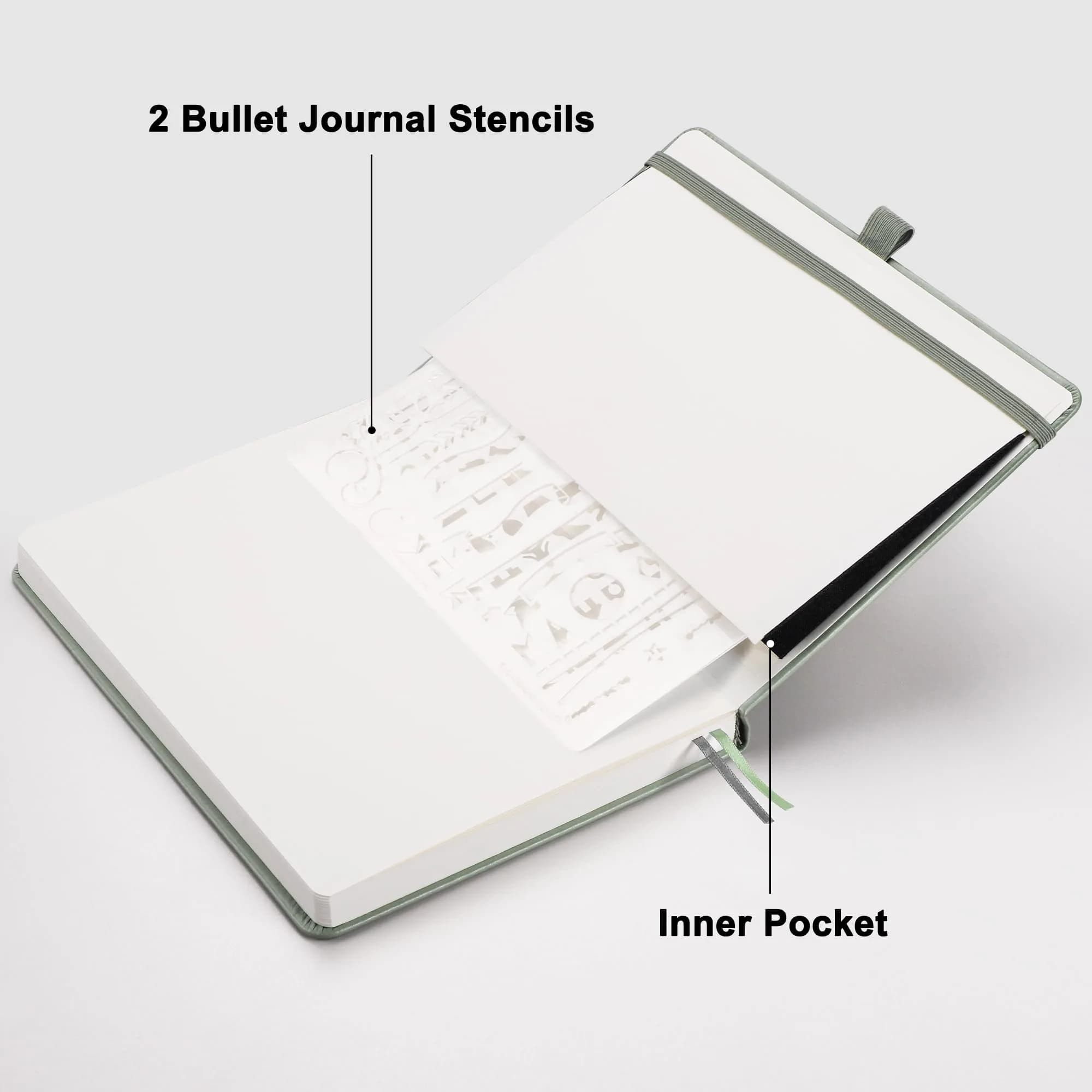 RETTACY Blank Journal Notebook A5 Sage Green 192 Pages | Acid-Free Paper for Smooth Writing - view 7