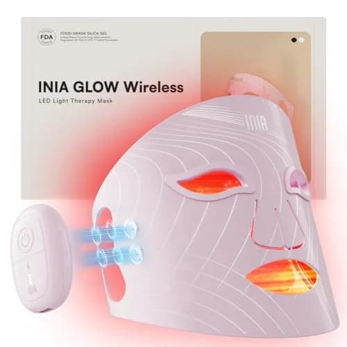 INIA GLOW Wireless Red Light Therapy Mask for Face, 850nm NIR, 272 LEDs | Cordless, Portable, 3 Modes, 105mW/cm² thumbnail 1