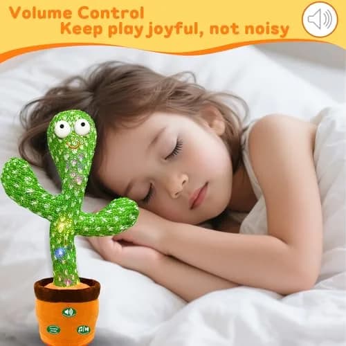 Hunfur Rechargeable Dancing Talking Cactus Baby Toy | Repeat What You Say with LED Lights (18 months+) thumbnail 7