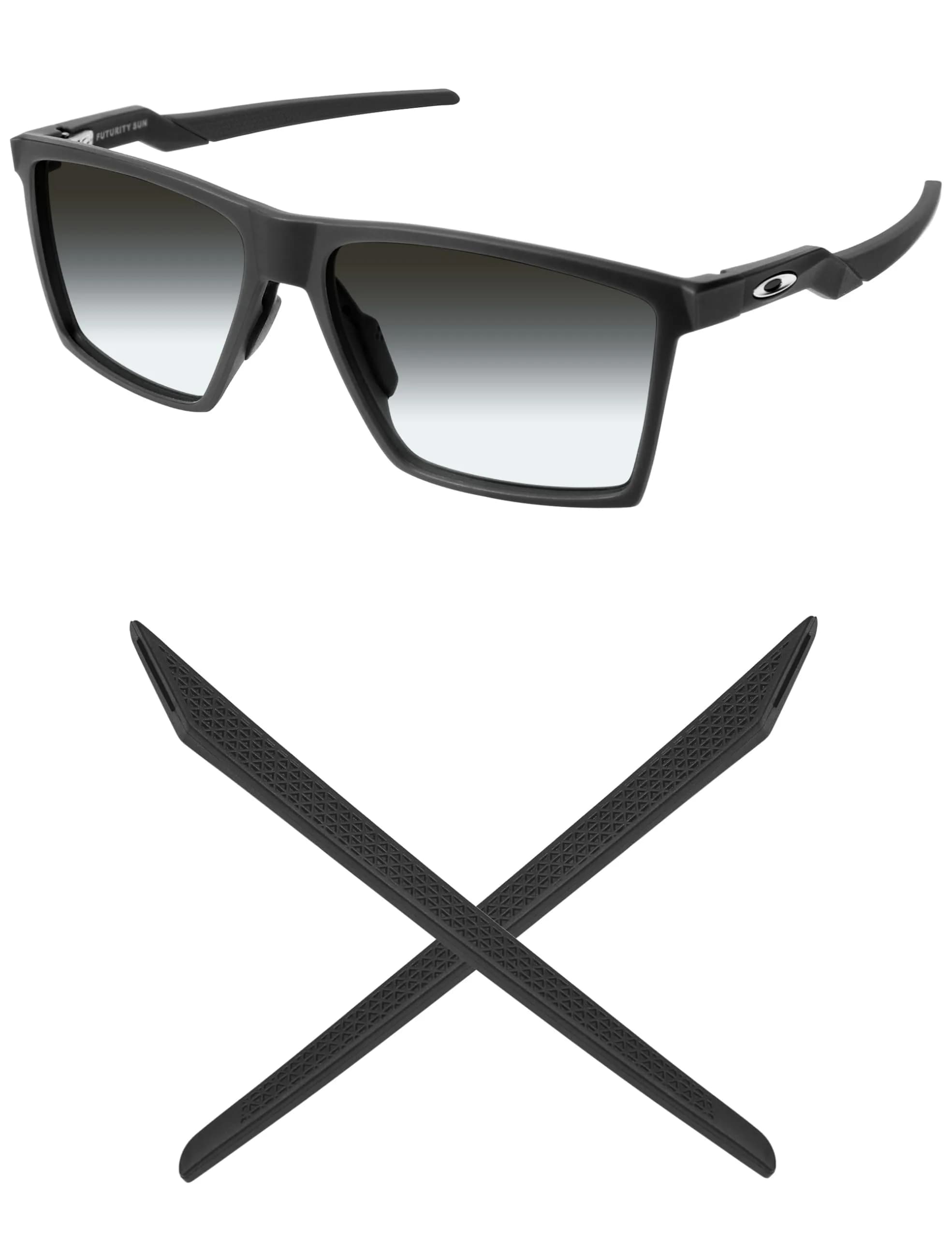 Mryok Replacement Earsocks for Oakley Futurity Sun OO9482 / Futurity OX8052 Sunglasses - Black | Impact-Resistant Fit — Black