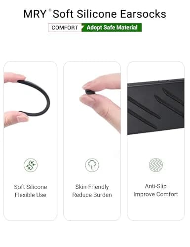Mryok Replacement Earsocks for Oakley Futurity Sun OO9482 / Futurity OX8052 Sunglasses - Black | Impact-Resistant Fit thumbnail 4