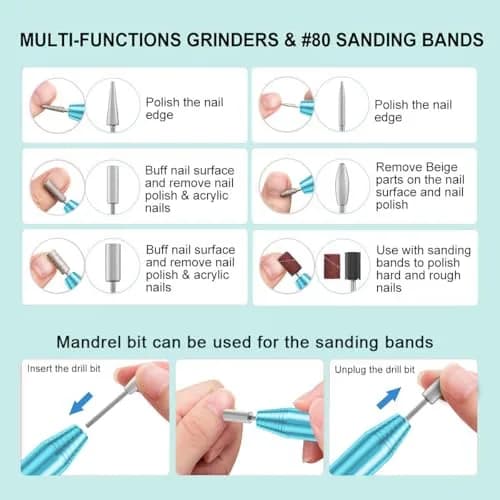 COSITTE USB Nail Drill Machine for Acrylic Nail Kit | Portable, Adjustable Speed & Low Noise thumbnail 4