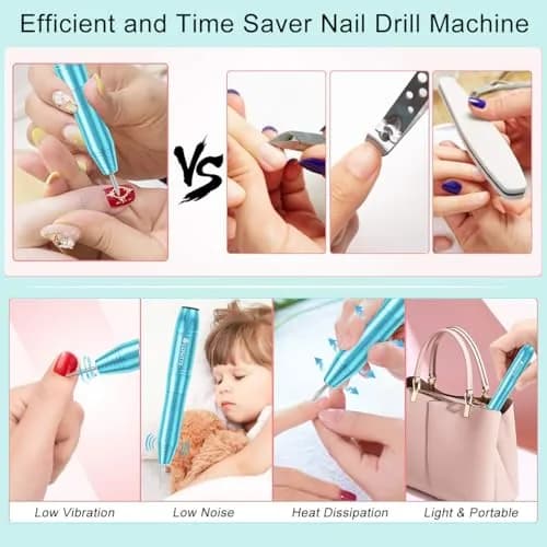 COSITTE USB Nail Drill Machine for Acrylic Nail Kit | Portable, Adjustable Speed & Low Noise thumbnail 6
