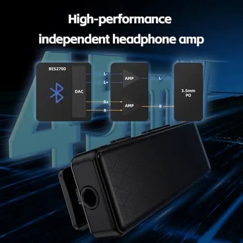 FiiO BTR11 Bluetooth 5.3 Receiver LDAC 3.5mm Wireless Audio Headphone Amplifier Adapter (White) | 15-Hour Battery Life thumbnail 3