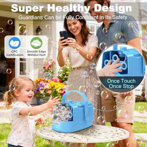 Zerhunt Automatic Bubble Machine Blower with Dual Power Supply | 18000+ Bubbles/Min, Portable for Parties & Outdoors thumbnail 4