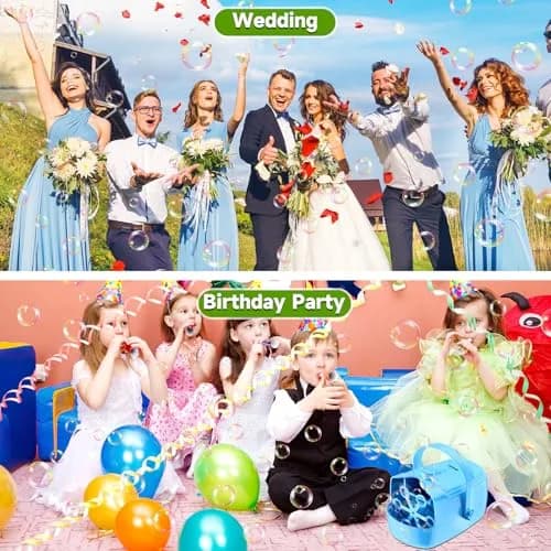 Zerhunt Automatic Bubble Machine Blower with Dual Power Supply | 18000+ Bubbles/Min, Portable for Parties & Outdoors thumbnail 5