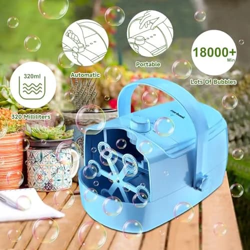 Zerhunt Automatic Bubble Machine Blower with Dual Power Supply | 18000+ Bubbles/Min, Portable for Parties & Outdoors thumbnail 2
