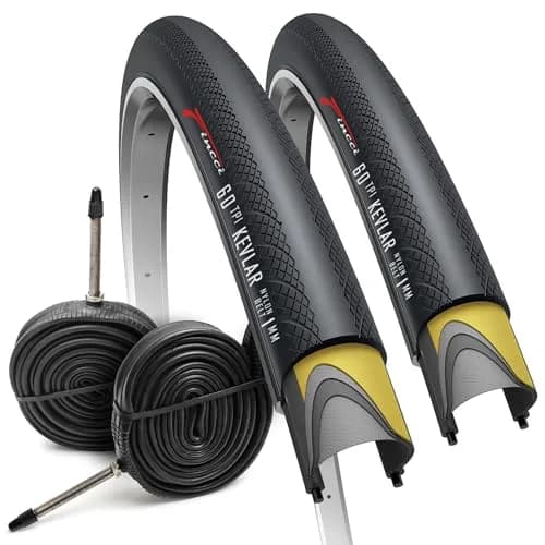 Fincci 700x28c Road Bike Tires - Foldable 28-622 Tyres with 1mm Anti Puncture | High-Performance Cycling thumbnail 1