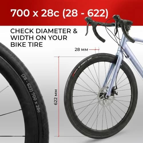 Fincci 700x28c Road Bike Tires - Foldable 28-622 Tyres with 1mm Anti Puncture | High-Performance Cycling thumbnail 2