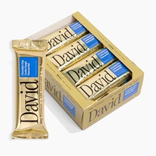David Protein Bar Chocolate Chip Cookie Dough | 28g Protein | 12 Pack — Chocolate Chip Cookie Dough