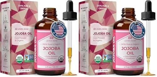 Leven Rose Organic Jojoba Oil for Skin, Hair & Nails | 237ml (8 Fl Oz) Pack of 2 thumbnail 1