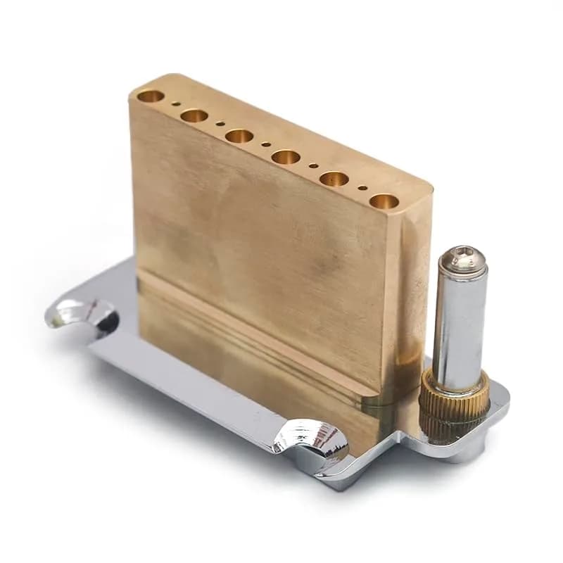 SAPHUE Guitar Tremolo Bridge 54.5mm (2.15 inches) with Brass Block and Chrome Finish | Fits Squier Strat Style Electric Guitars thumbnail 3