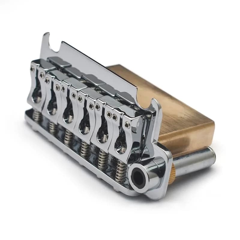 SAPHUE Guitar Tremolo Bridge 54.5mm (2.15 inches) with Brass Block and Chrome Finish | Fits Squier Strat Style Electric Guitars thumbnail 6
