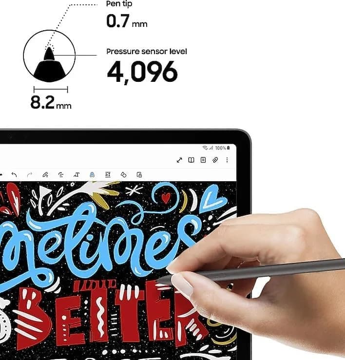SLQ Stylus Pen for Samsung Galaxy Tab S10/10+ Plus/S10 Ultra with Bluetooth, 4096 Pressure Levels, 0.7mm Fine Tip, Sliver/White thumbnail 3