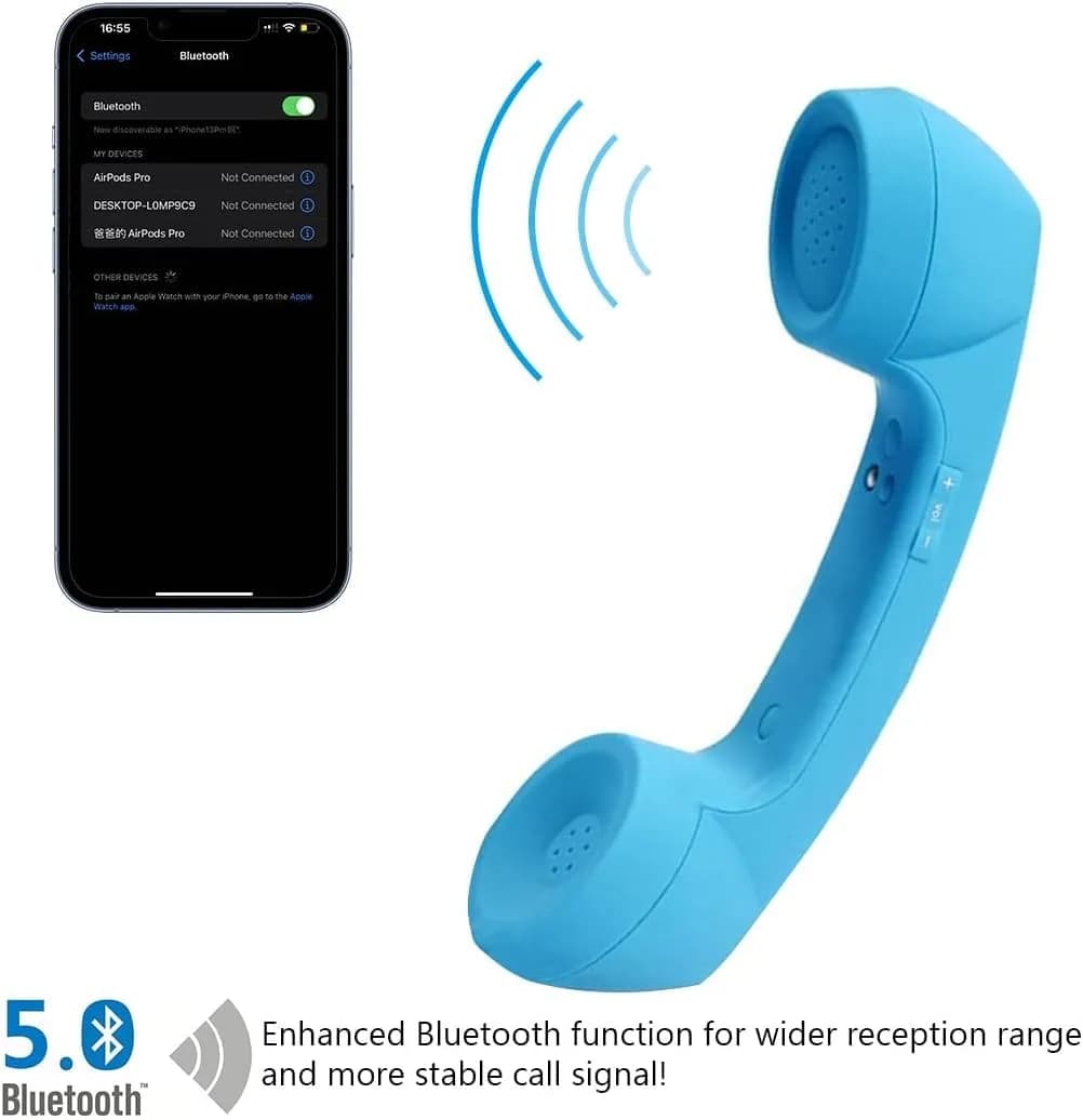 LIONSOUL Retro Bluetooth Handset - Blue - view 2