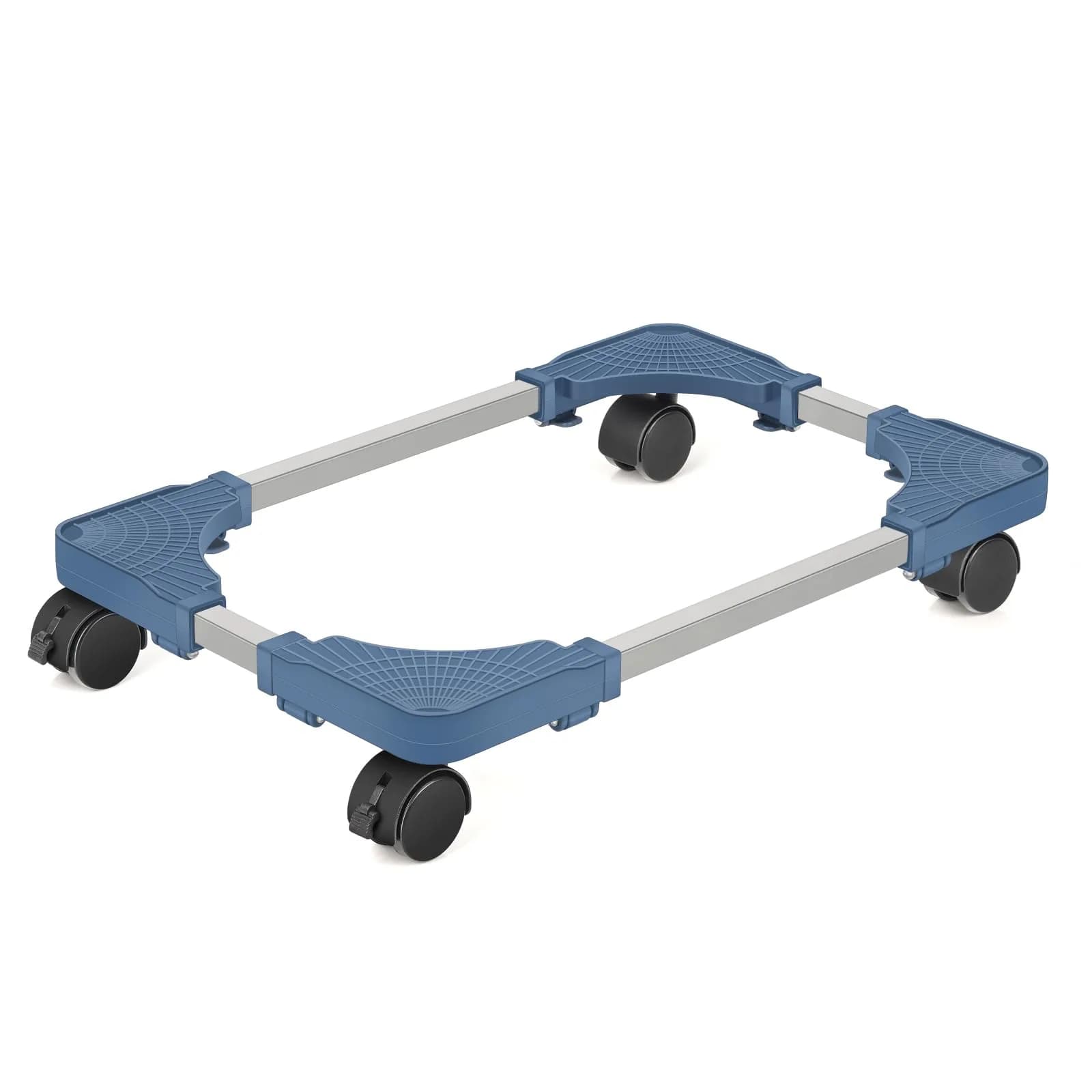 Liitrton Portable CPU Stand Adjustable Tower Support Fits Most PC | Non-slip, Sturdy Steel & ABS, Lockable Casters — Blue