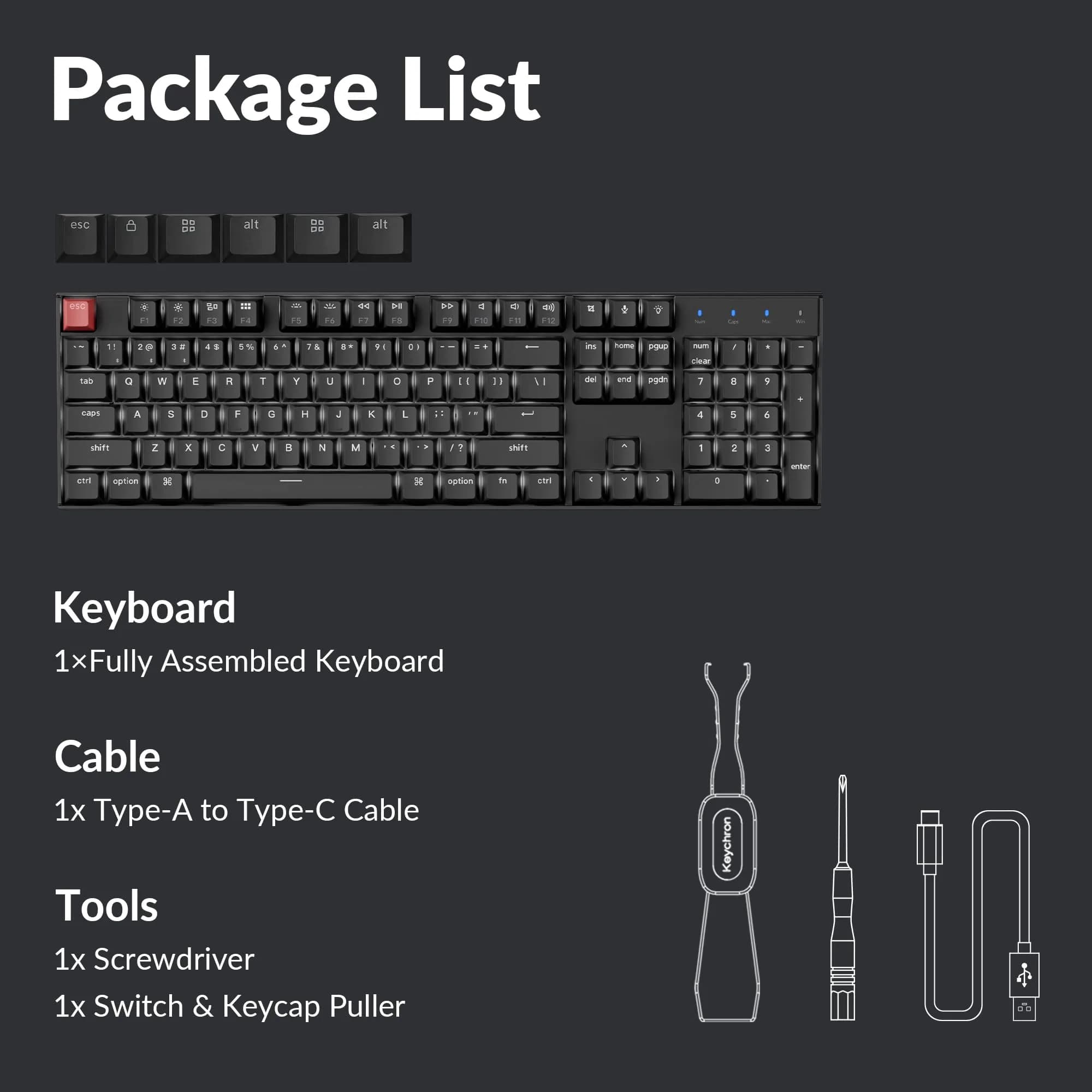 Keychron K10 Version 2 Full Size Mechanical Keyboard | White LED Backlight, Bluetooth 5.2, QMK Firmware, Super Brown Switch, 104 Keys - view 8