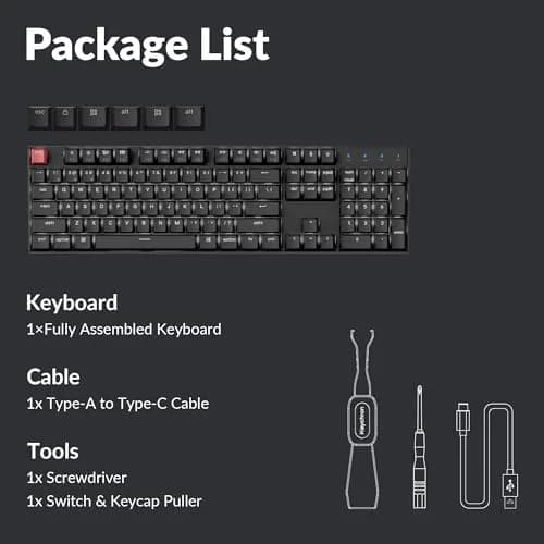 Keychron K10 Version 2 Full Size Mechanical Keyboard | White LED Backlight, Bluetooth 5.2, QMK Firmware, Super Brown Switch, 104 Keys thumbnail 8