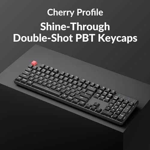 Keychron K10 Version 2 Full Size Mechanical Keyboard - 104 Keys - Red Switch - White LED Backlight - Bluetooth Wireless & USB-C Wired - Aluminum thumbnail 6