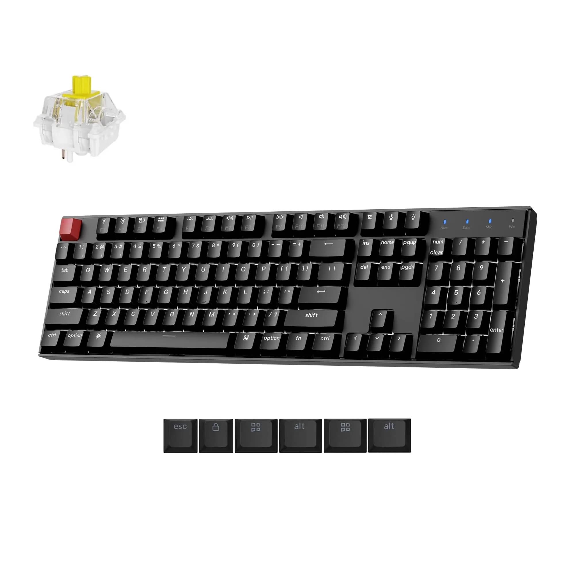Keychron K10 Version 2 Full Size Mechanical Keyboard - Banana Switch - White LED Backlight - main product image