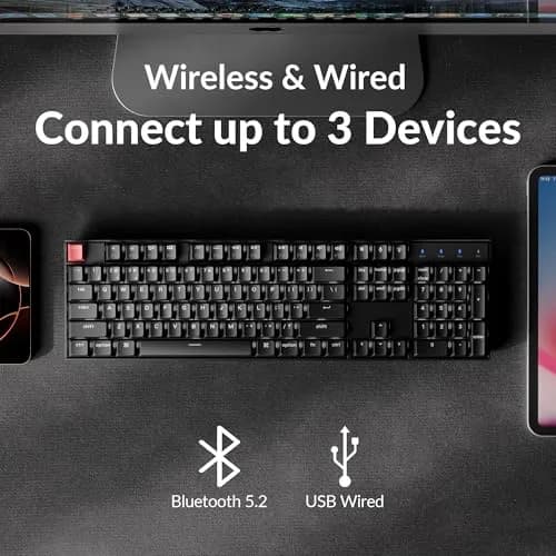 Keychron K10 Version 2 Full Size 104 Keys Wireless Mechanical Keyboard with Super Banana Switch | 17.32 inches (43.99 cm) thumbnail 3