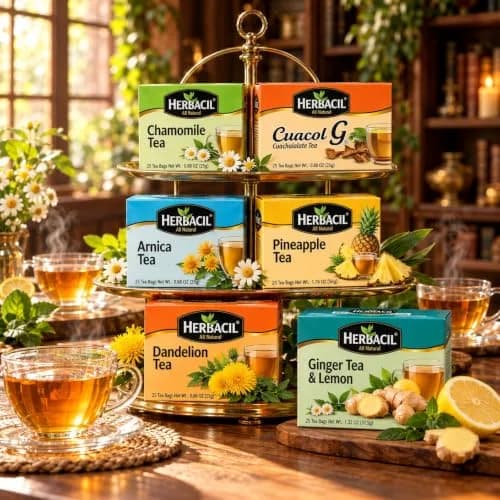 Herbacil Chamomile Tea 6-pack of 25 bags | Natural Relaxation & Digestive Support thumbnail 4