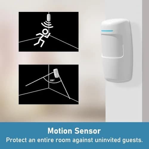 tolviviov Motion Sensor 2 Pack | Compatible with tolvioviov Home Alarm System | White, Wall Mount, Battery Powered thumbnail 4