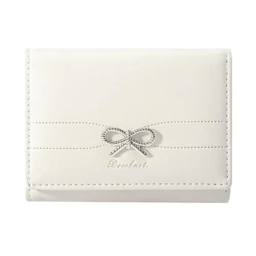 Sunwel Fashion Cute Coquette Bow Small Wallet for Women Girls | Pink & Silver Bow, Tri-Fold, 7 Card Slots thumbnail 1