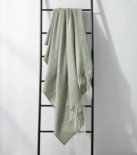 CREVENT 50"X60" Farmhouse Throw Blanket | Breathable & Warm Faux Cashmere (Green) thumbnail 5