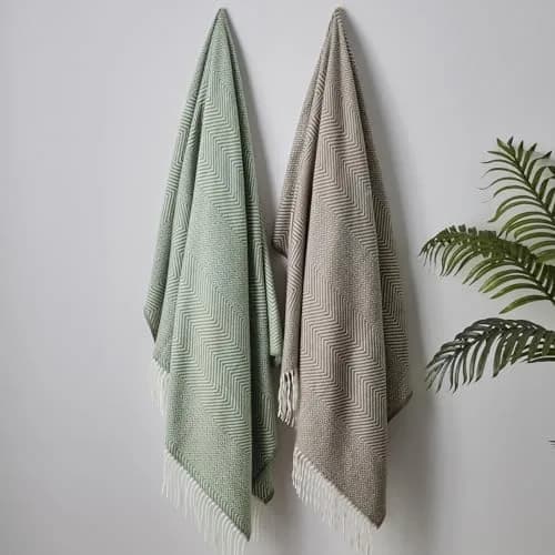 CREVENT 50"X60" Farmhouse Throw Blanket | Breathable & Warm Faux Cashmere (Green) thumbnail 6