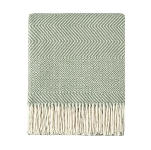 CREVENT 50"X60" Farmhouse Throw Blanket | Breathable & Warm Faux Cashmere (Green) thumbnail 7