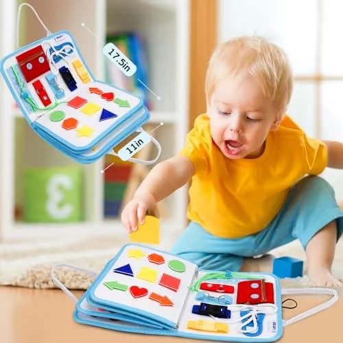 Esjay Montessori Busy Board 8-Page Activity Book | Fine Motor Skills Learning Toy for Toddlers thumbnail 5