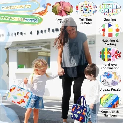 Esjay Montessori Busy Board 8-Page Activity Book | Fine Motor Skills Learning Toy for Toddlers thumbnail 6