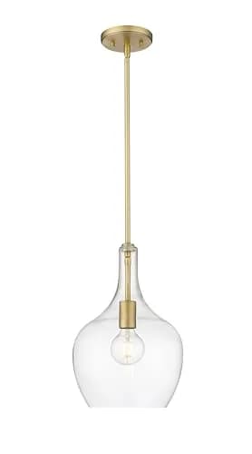 ML Lighting Lamara Collection 28401-VB Indoor Pendant in Vintage Brass 10" | Modern Metal Fixture with Clear Glass Shade thumbnail 1